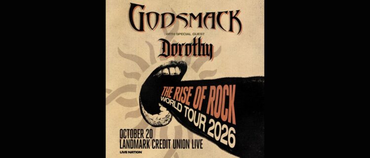 WJJO event graphic: Godsmack, Landmark Credit Union Live